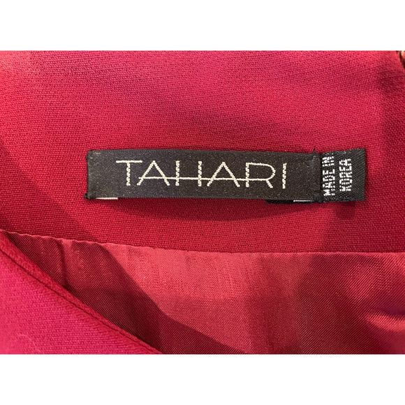 TARAHI NWOT Deep Red Long Sleeve Fitted Pencil Dress, Size 6 - Picture 8 of 16